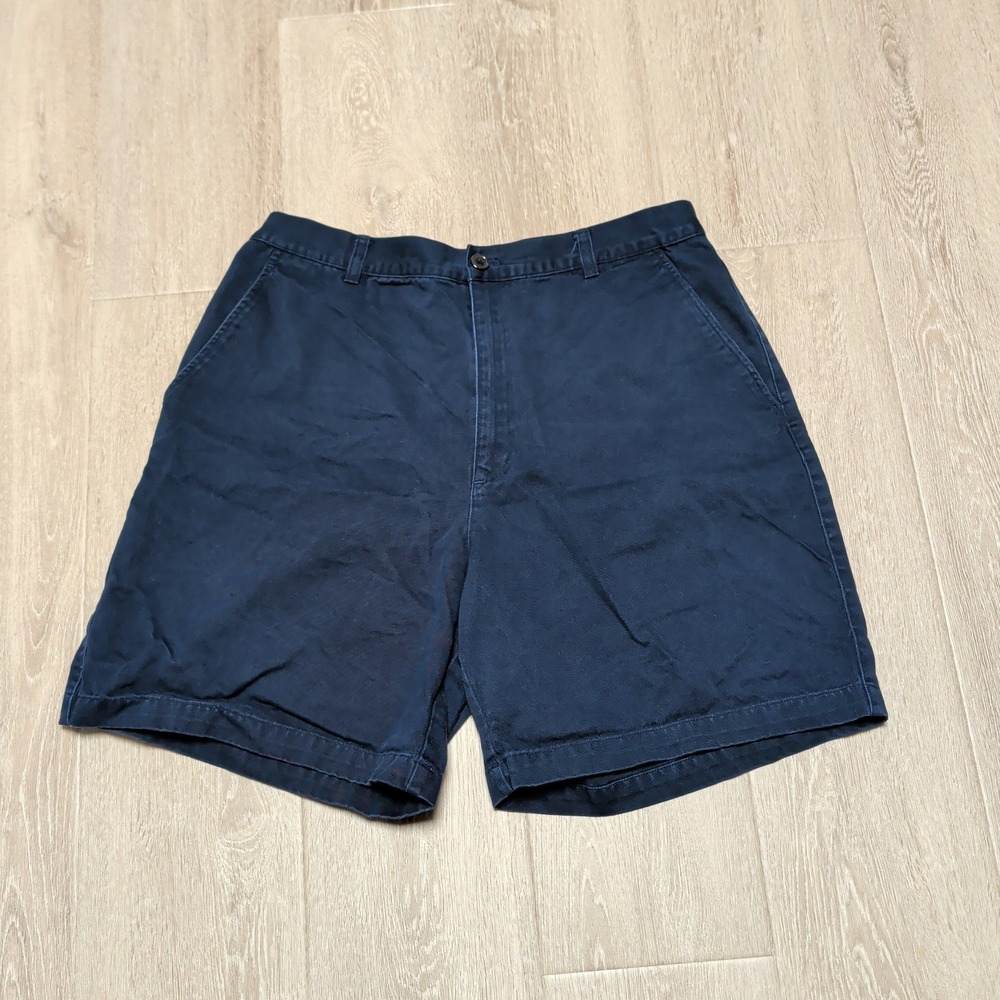 Lauren Ralph Lauren Navy Blue Cotton Chino‎ Shorts Womens 14 High Rise Classic
